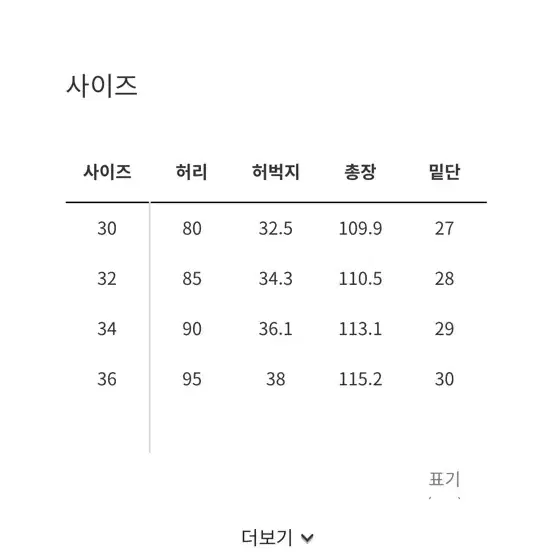 마인데님 w 스트레이트 데님 팬츠 36사이즈