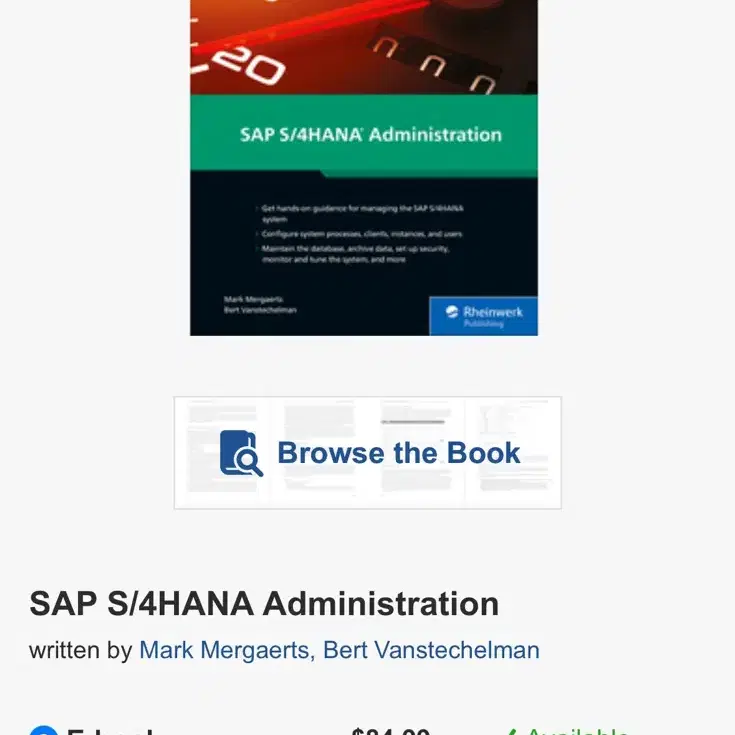 SAP S4 Hana administration 책 (SAP Press)