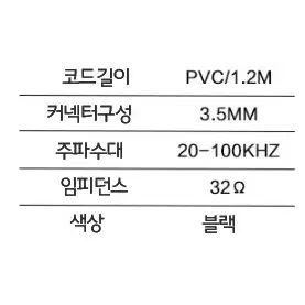 헤어밴드 3.5mm 헤드셋 1.2m