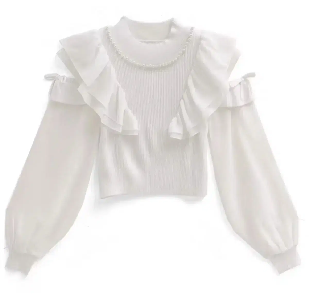 GRL off-the-shoulder pearl neck knit mass-produced sneadelphium eblindarich