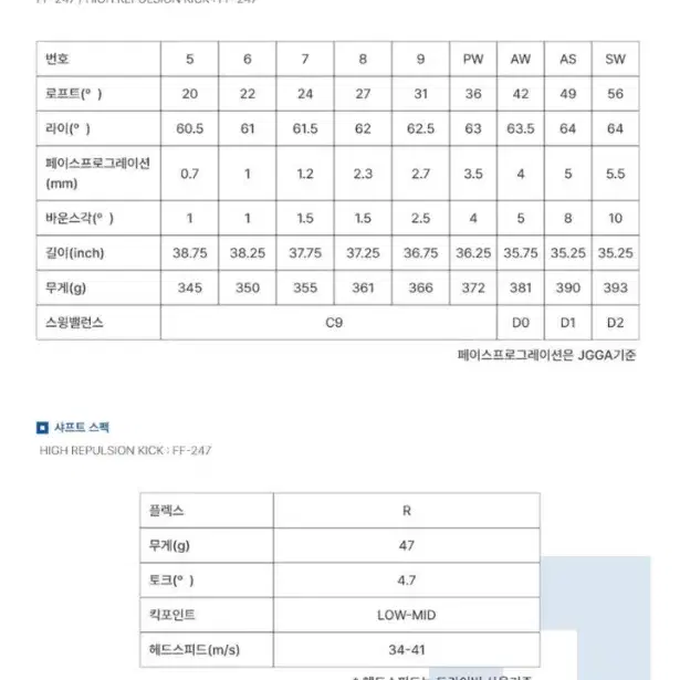 온오프 ff247 4세대 5번아이언 단품