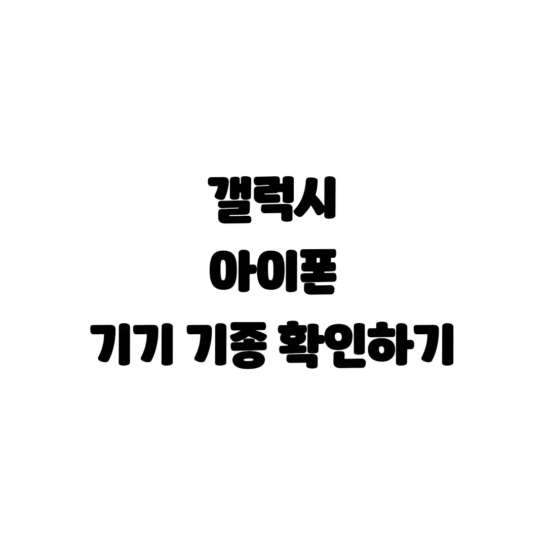 아이폰/갤럭시 기기 기종 확인창