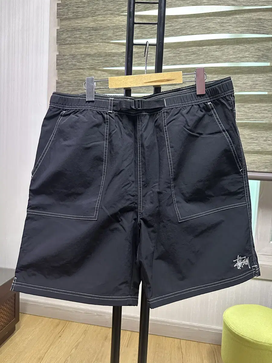 [XL]스투시 나일론 블랙 팬츠 (syussy short pants)