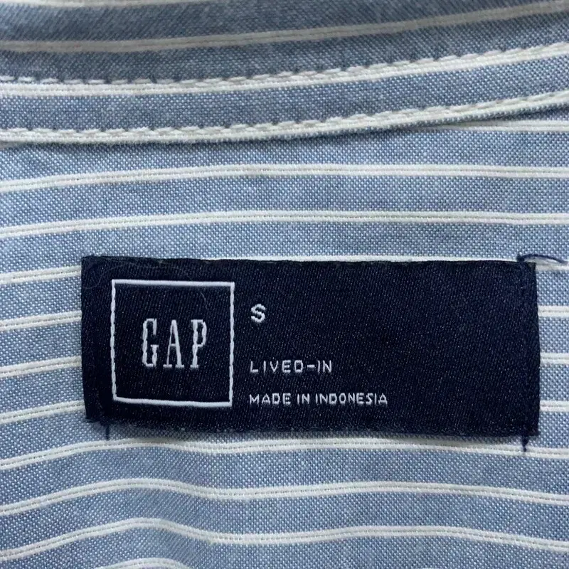 갭 GAP 블루 스트라이프 포켓 여자 셔츠 90 G01038