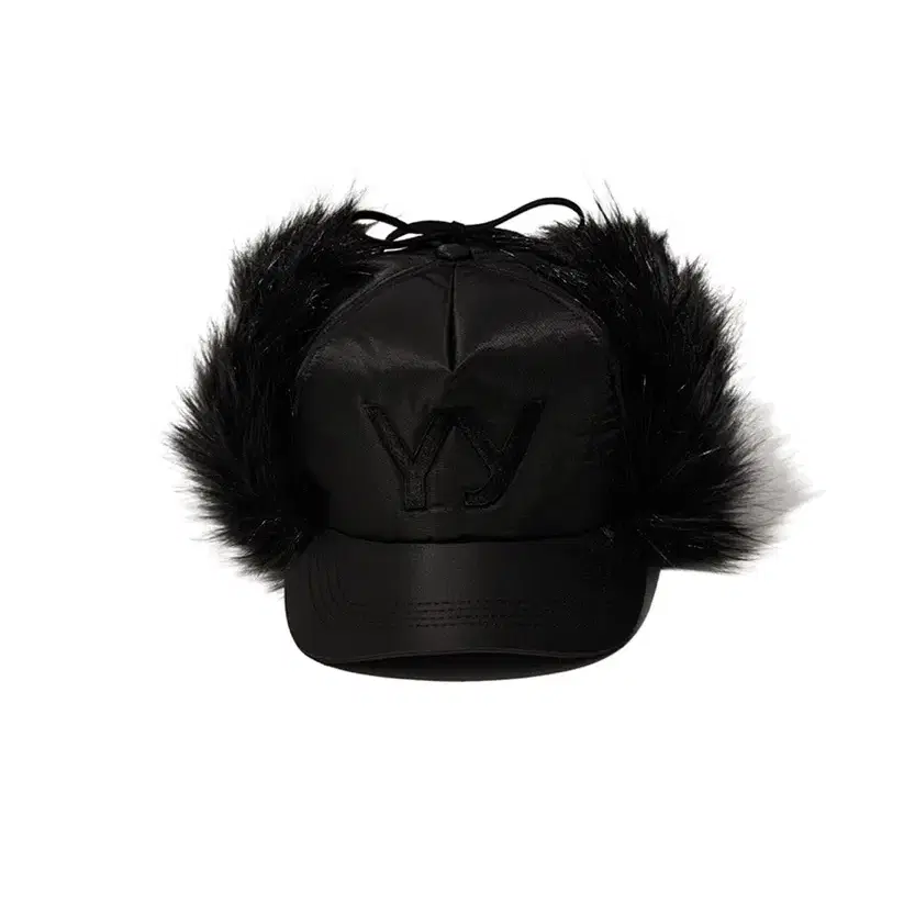 오픈와이와이 모자 FAUX FUR EARFLAP CAP, BLACK