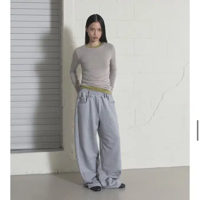 오데스 belt loop sweat pants - grey