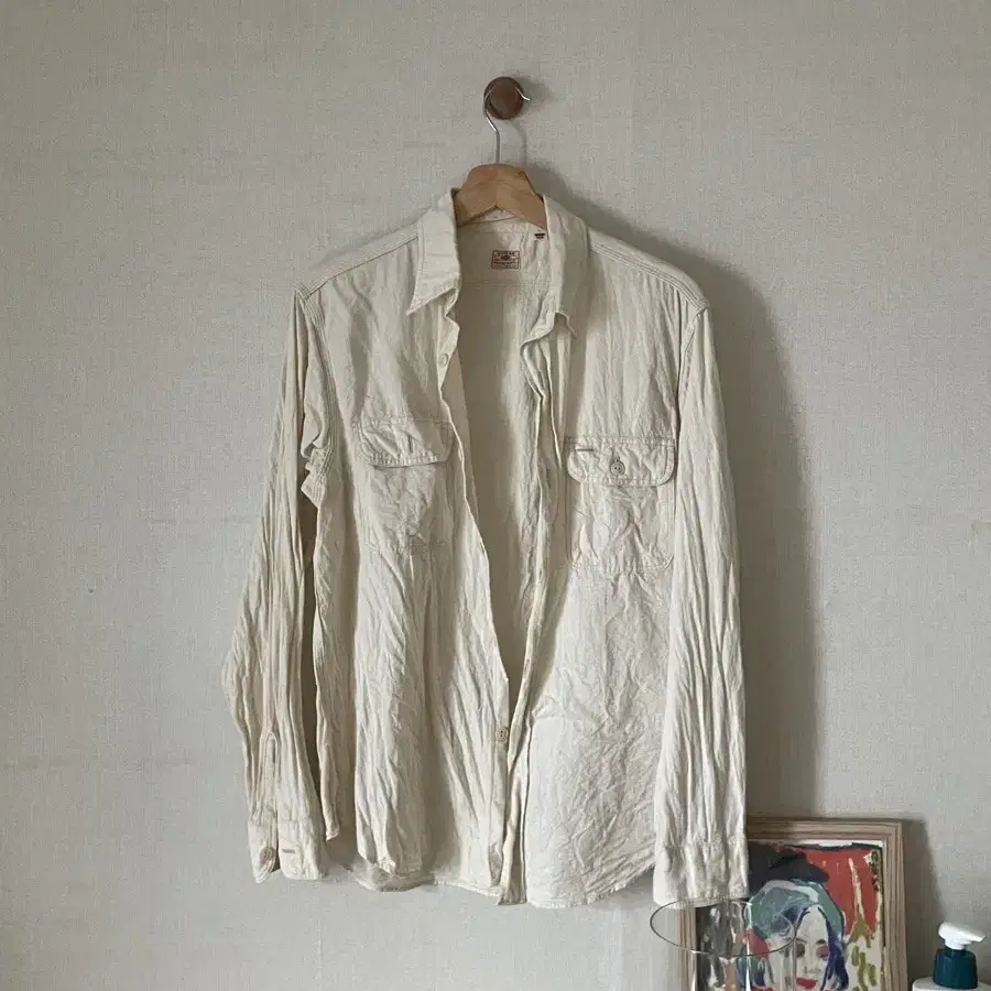 슈가케인(sugarcane) 샴브레이 워크 셔츠(white, size M