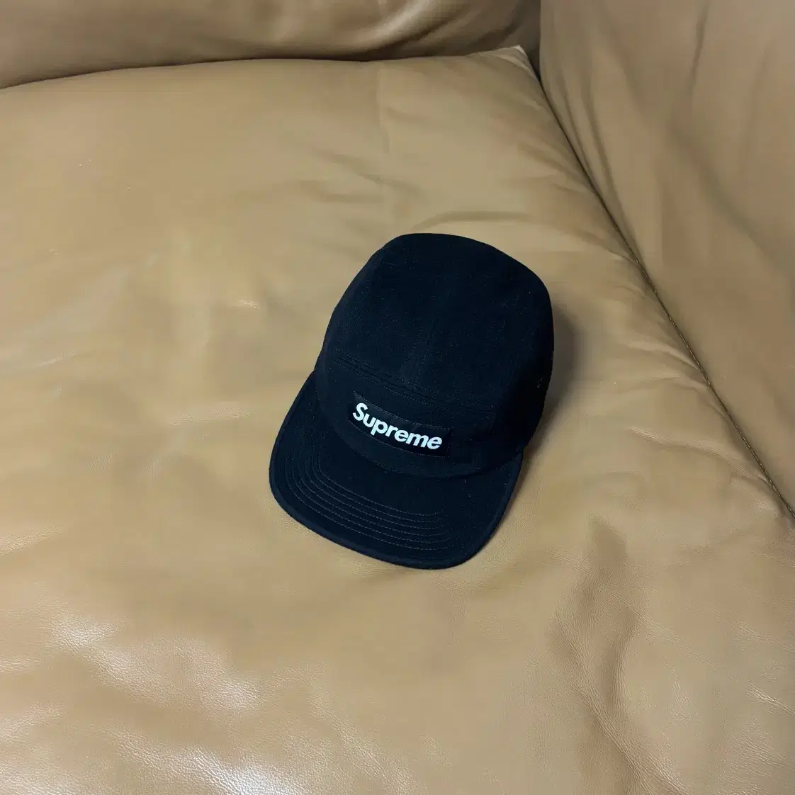 Supreme 슈프림 블랙 캠프캡 모자 (Black)