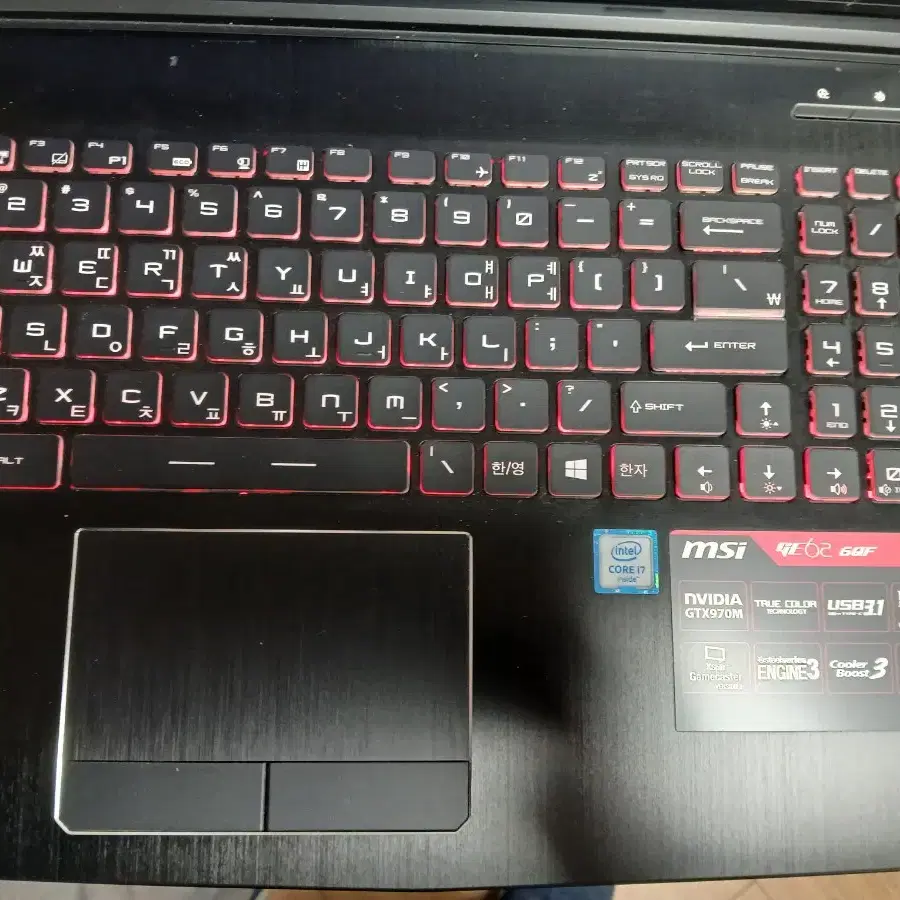 원도우7 64비트 msi ge62 6qf. gtx970m 그래픽작업용