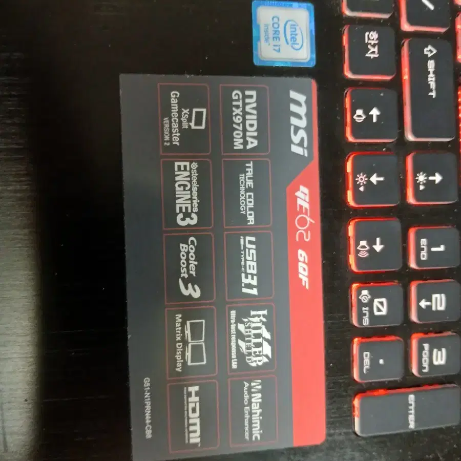 원도우7 64비트 msi ge62 6qf. gtx970m 그래픽작업용