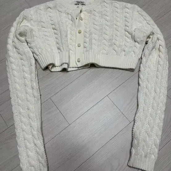 그로브 화이트 크롭가디건 22SS BELLY CARDIGAN ivory