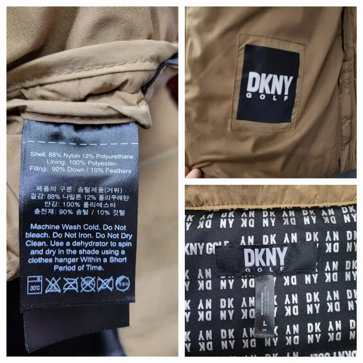 DKNY 골프 구스다운패딩 슬림핏(L)100 베이지