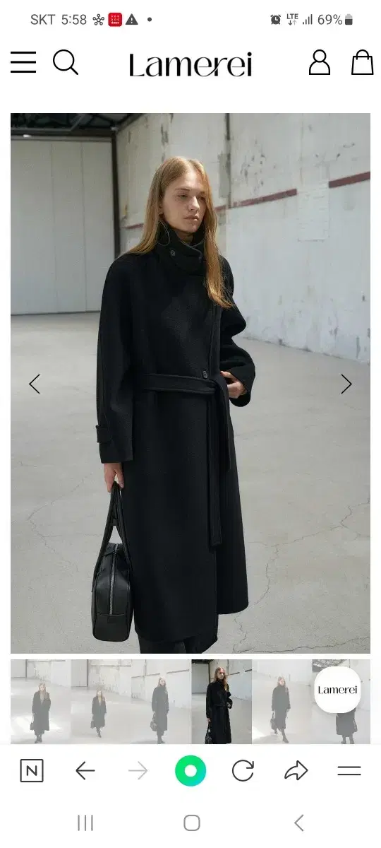 LAMEREI :High Neck Long Hand coat