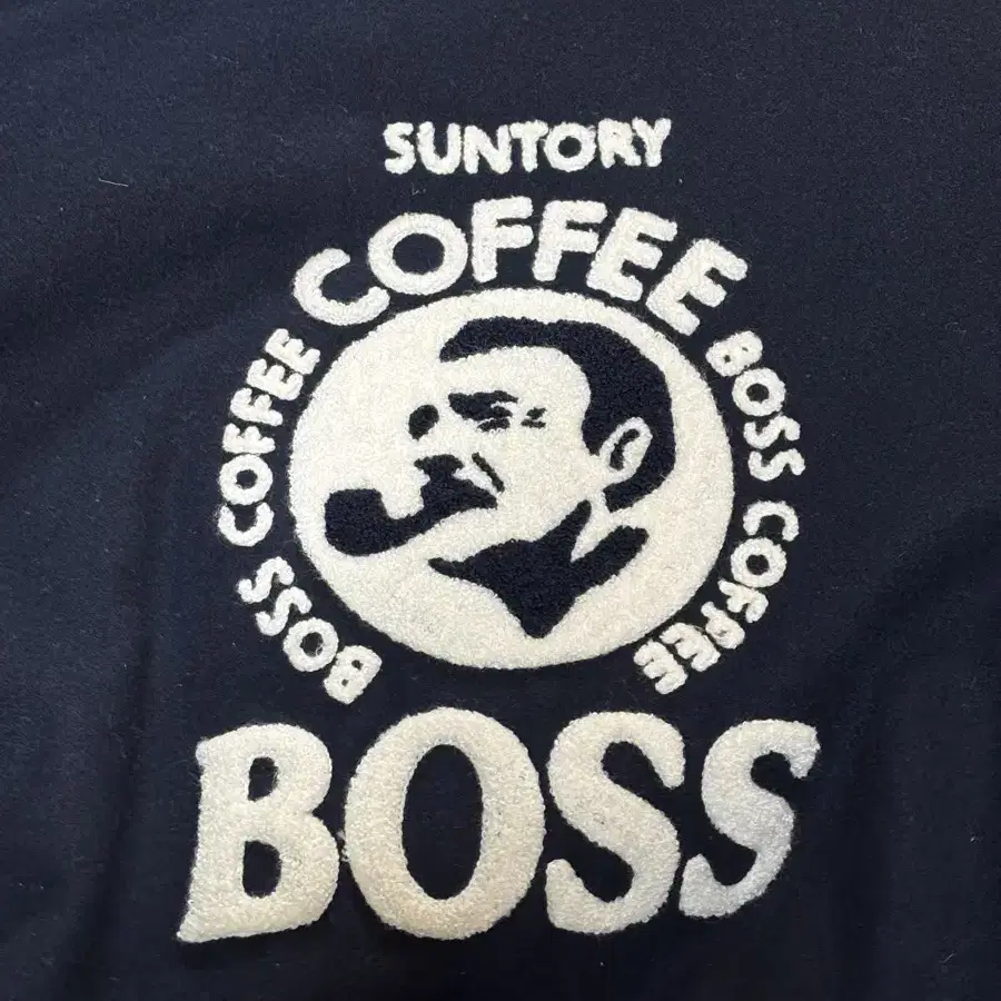 산토리 보스커피 바시티자켓 가죽 스타디움점퍼 boss coffee