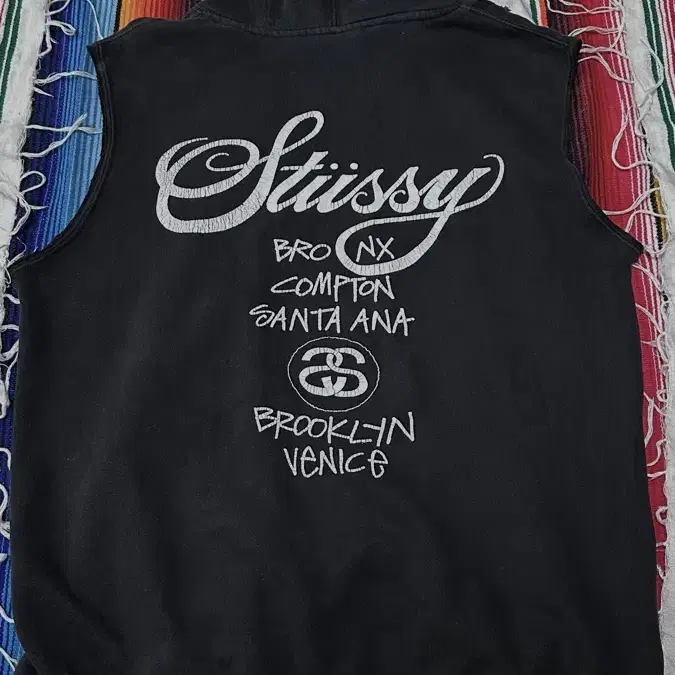 00s Stussy sleeveless Hoodie