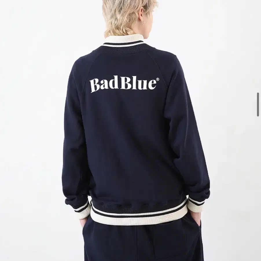 배드블루 Logo Zipup Jersey Navy