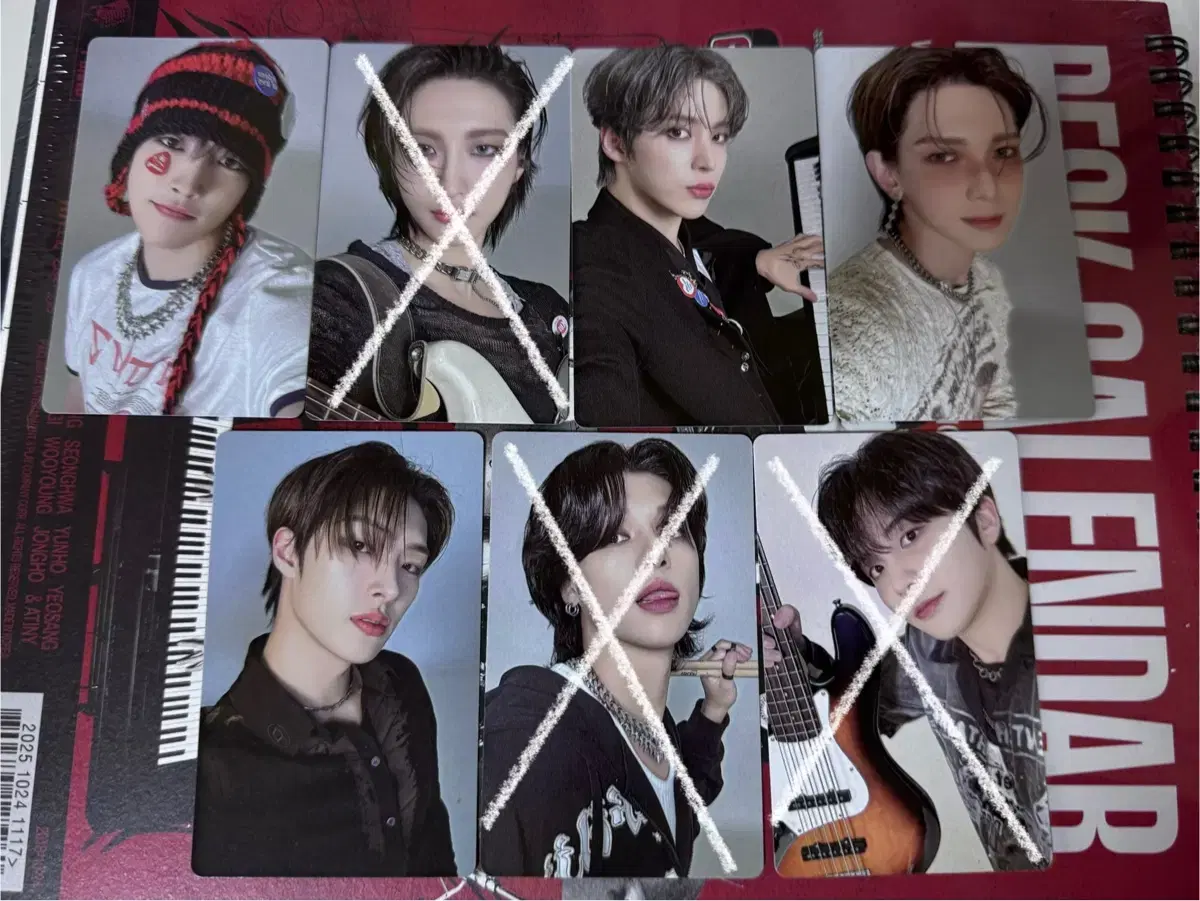 ateez 2025 season's greetings band version photocard hongjoong yunho yeosang mingi wooyoung