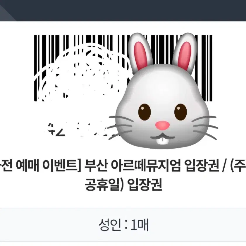 부산 아르떼 뮤지엄 성인 주말/공휴일 입장권 1매