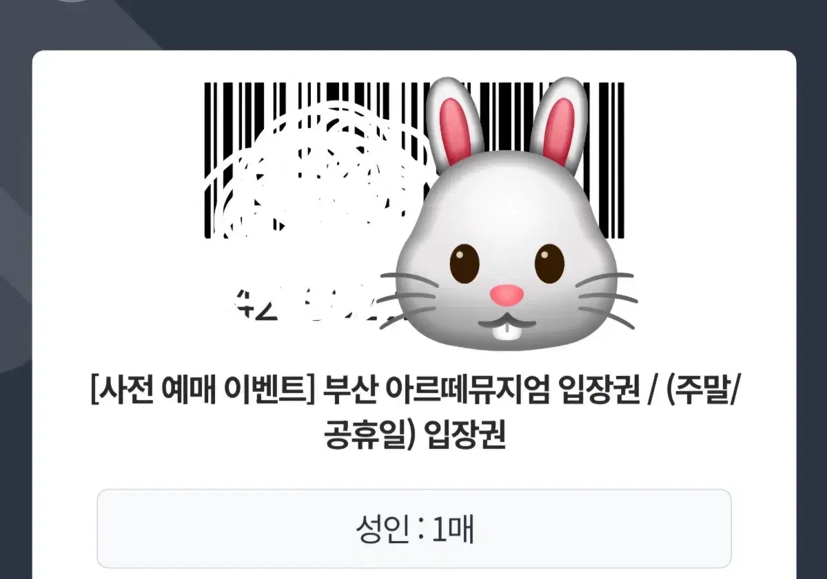 부산 아르떼 뮤지엄 성인 주말/공휴일 입장권 1매