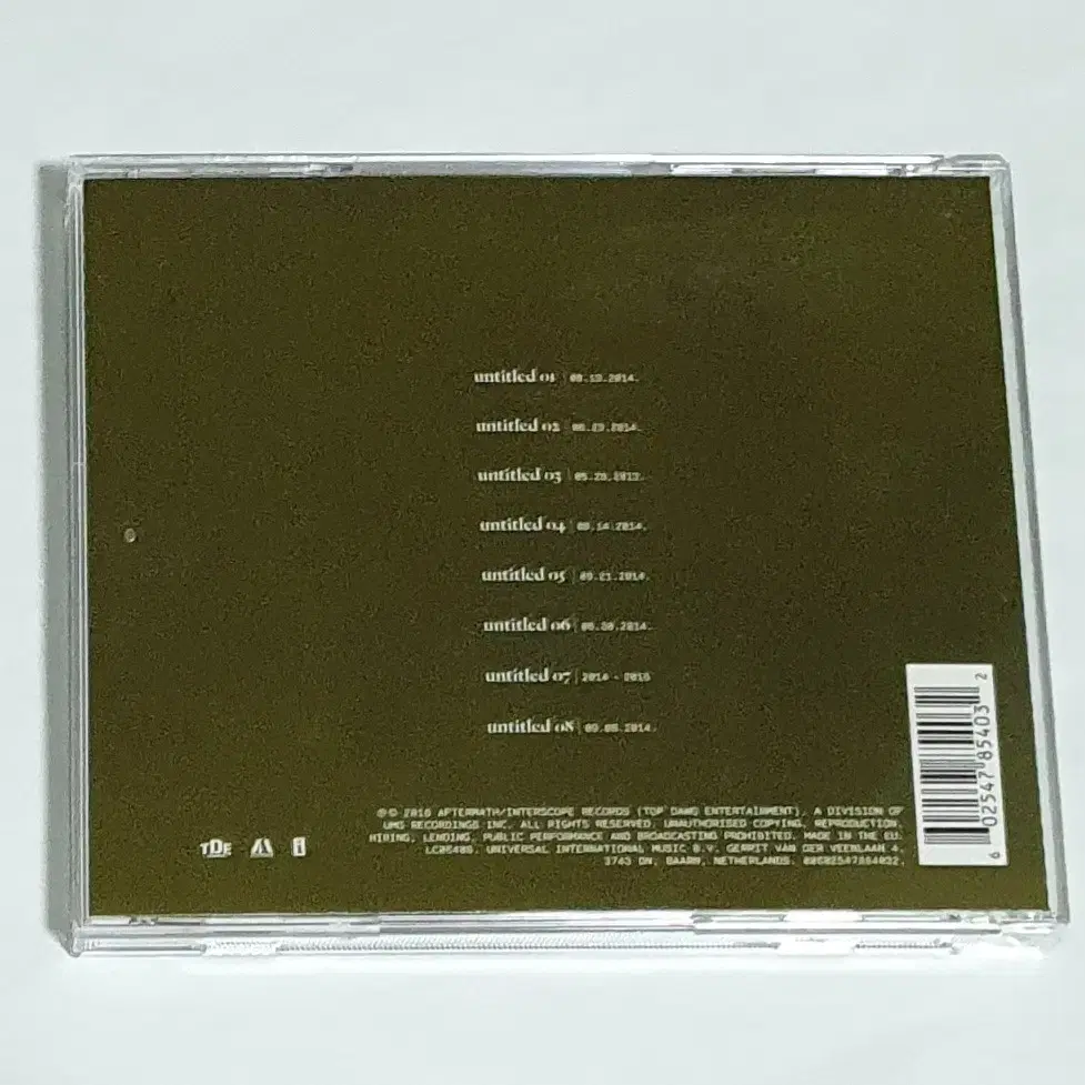 켄드릭 라마 Untitled Unmastered 앨범 시디 CD