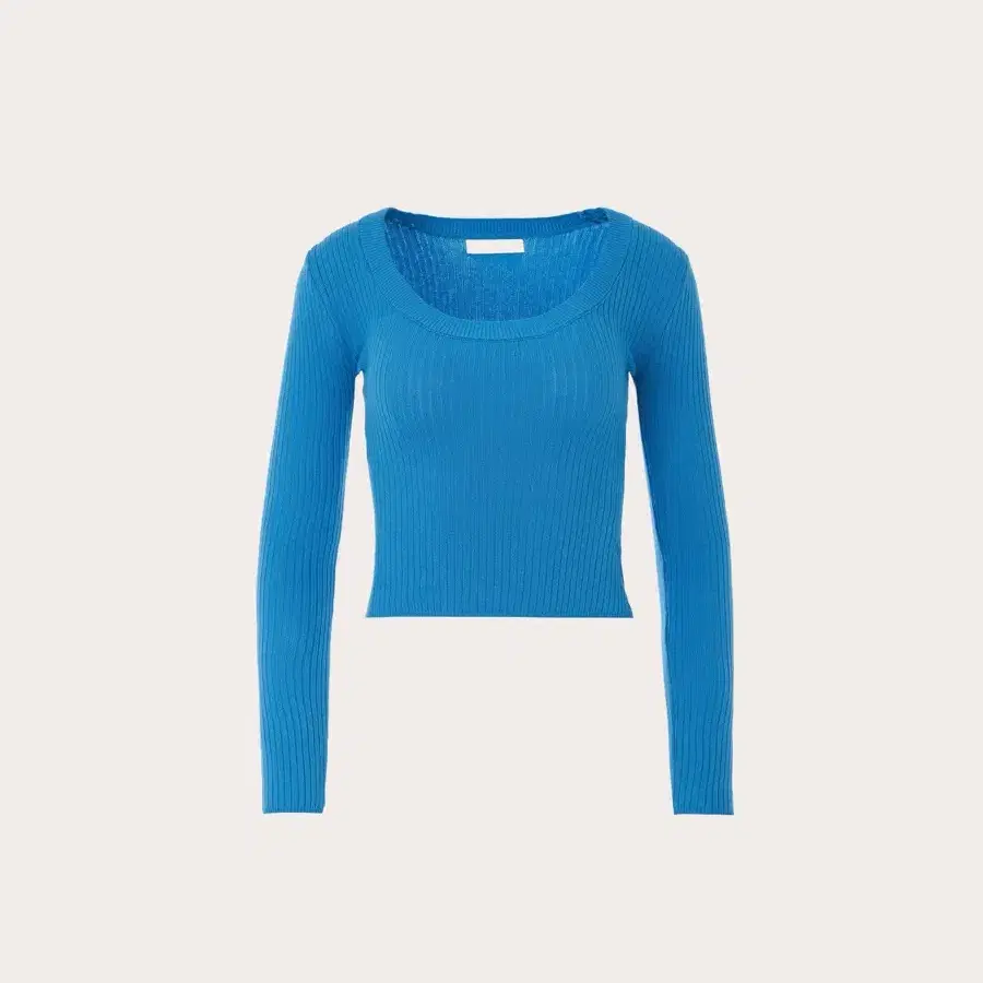 제니오 smoothy u-neck knit top aqua blue