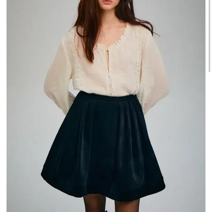 새상품) 파르벵 candle velvet skirt S