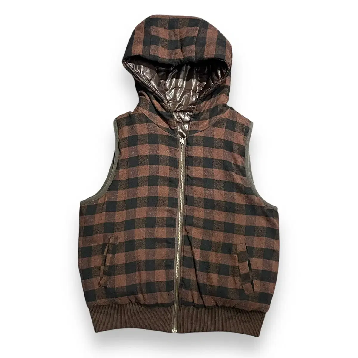 Wannon Shop Reversible Check Padded Vest