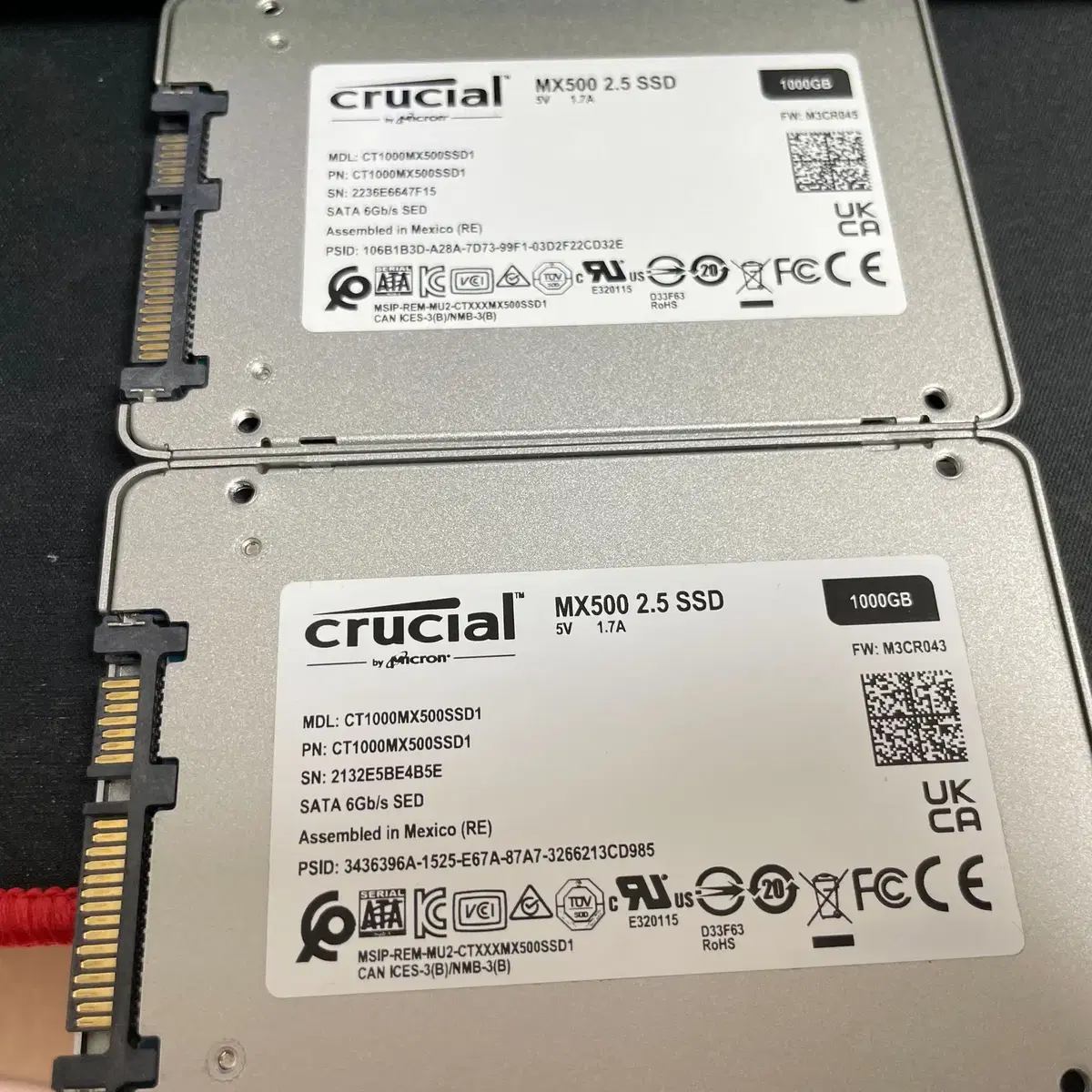 마이크론 SATA SSD 1TB 2개 판매합니다.(대원CTS 정품)