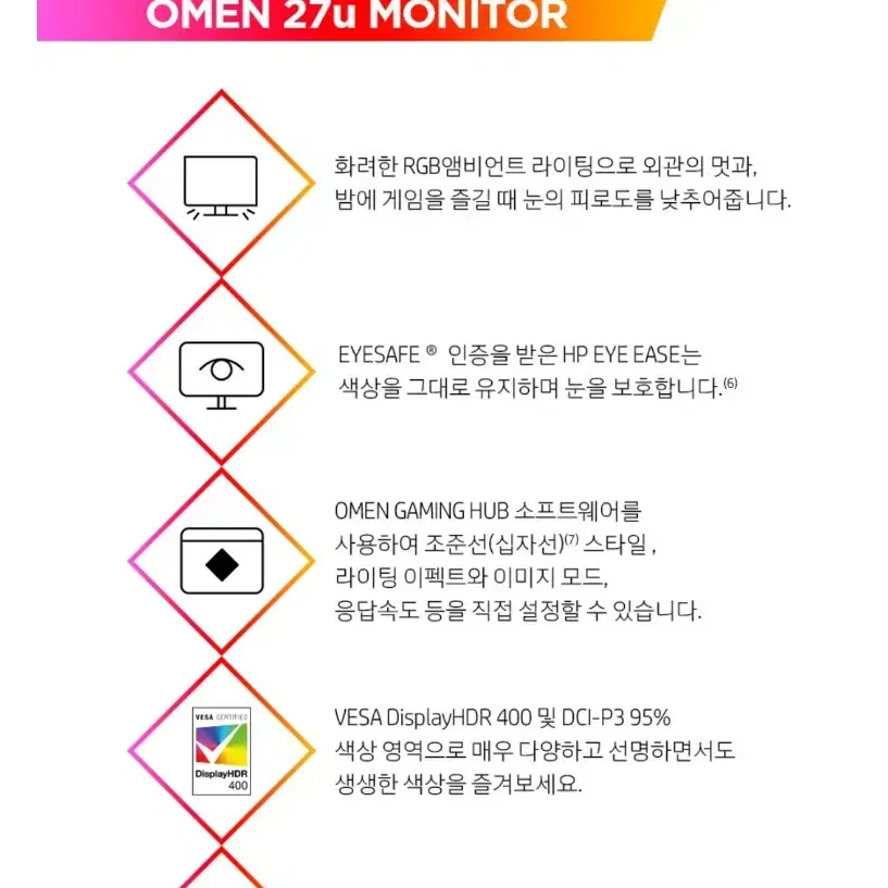 HP OMEN 오멘 27u 4K 144Hz 모니터 미개봉