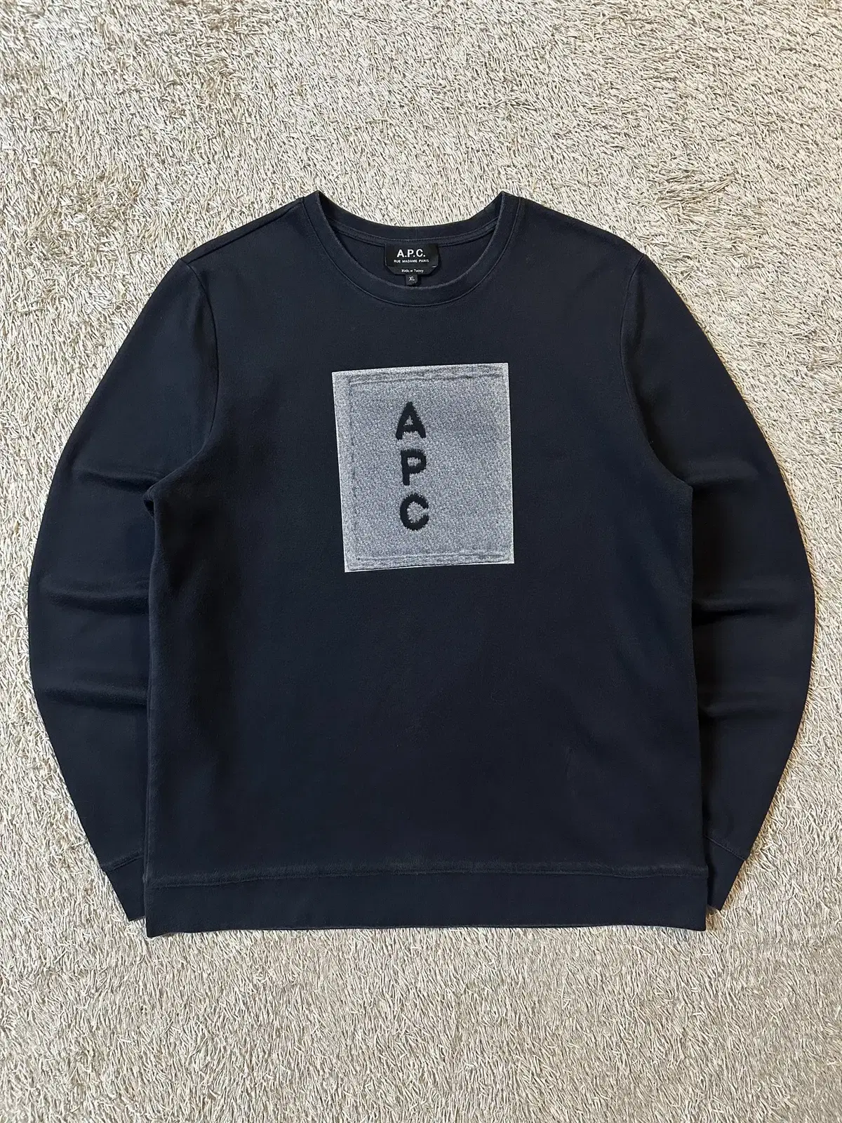 [XL] 아페쎄 A.P.C. 로고 맨투맨 네이비