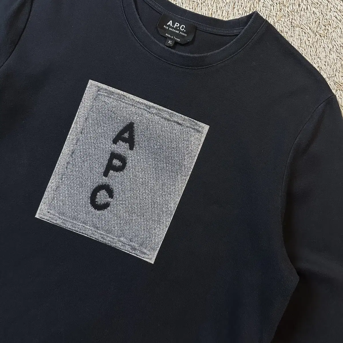 [XL] 아페쎄 A.P.C. 로고 맨투맨 네이비