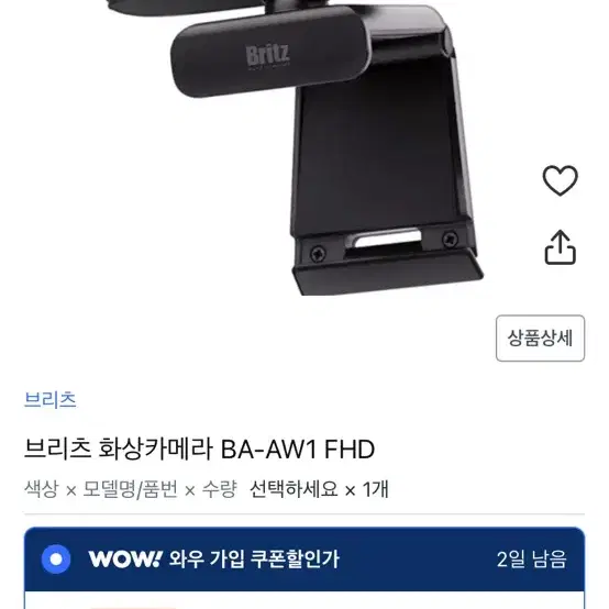 브리츠 웹캠