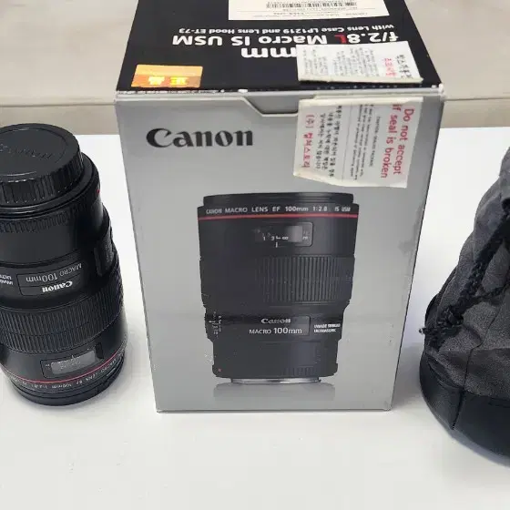 캐논 100mm L F2.8 렌즈(백마엘) 링플래시 포함