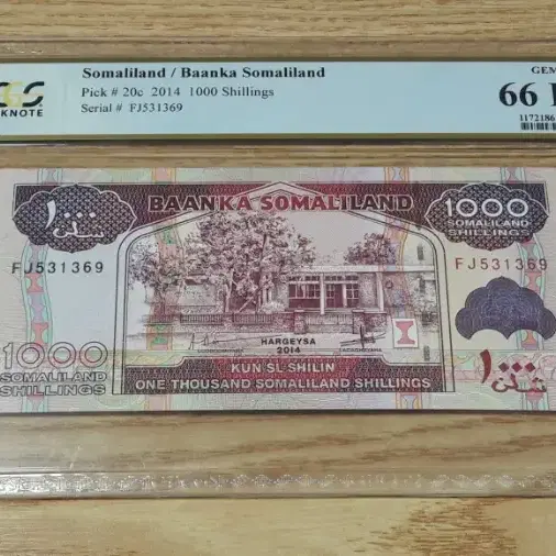 2014년 소말릴란드 1000실링 PCGS 66PPQ 최고등급 화폐