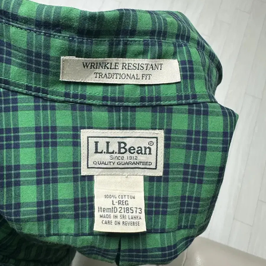 LL Bean 엘엘빈플란넬 셔츠 체크 무늬 그린 L 105