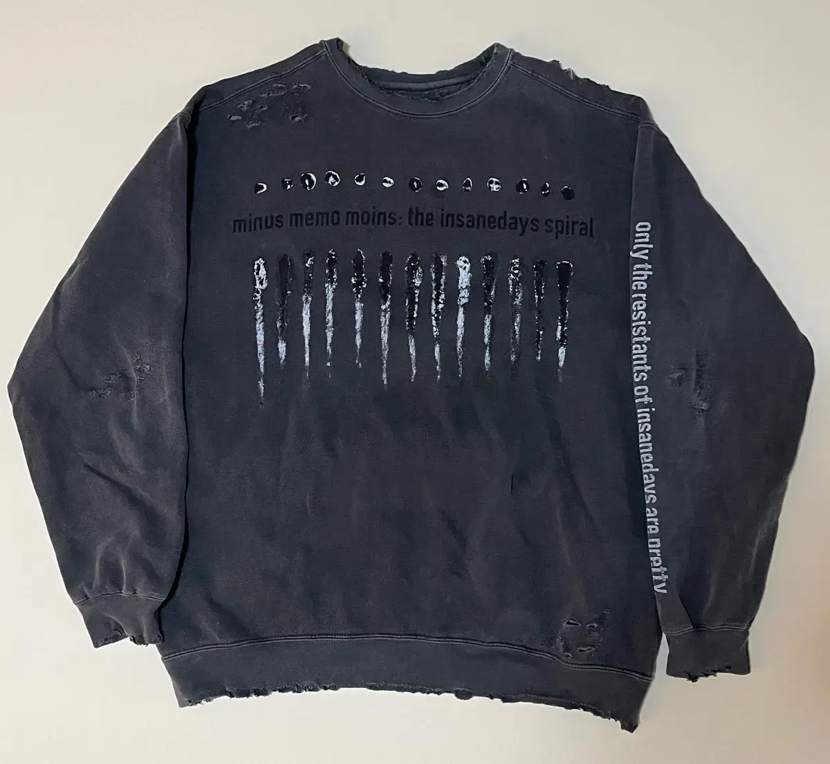 minus BOOTLEG CREW SWEAT DAGED BLACK