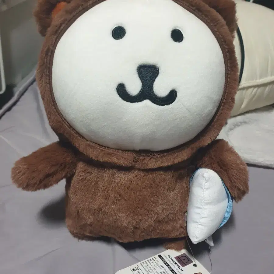 농담곰 비플랏 갈색 베개곰 (택o)