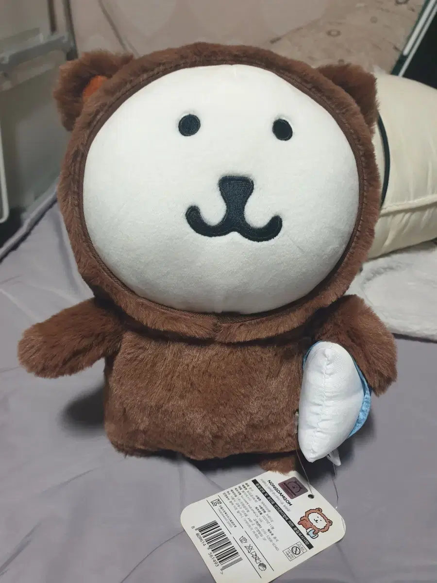 농담곰 비플랏 갈색 베개곰 (택o)