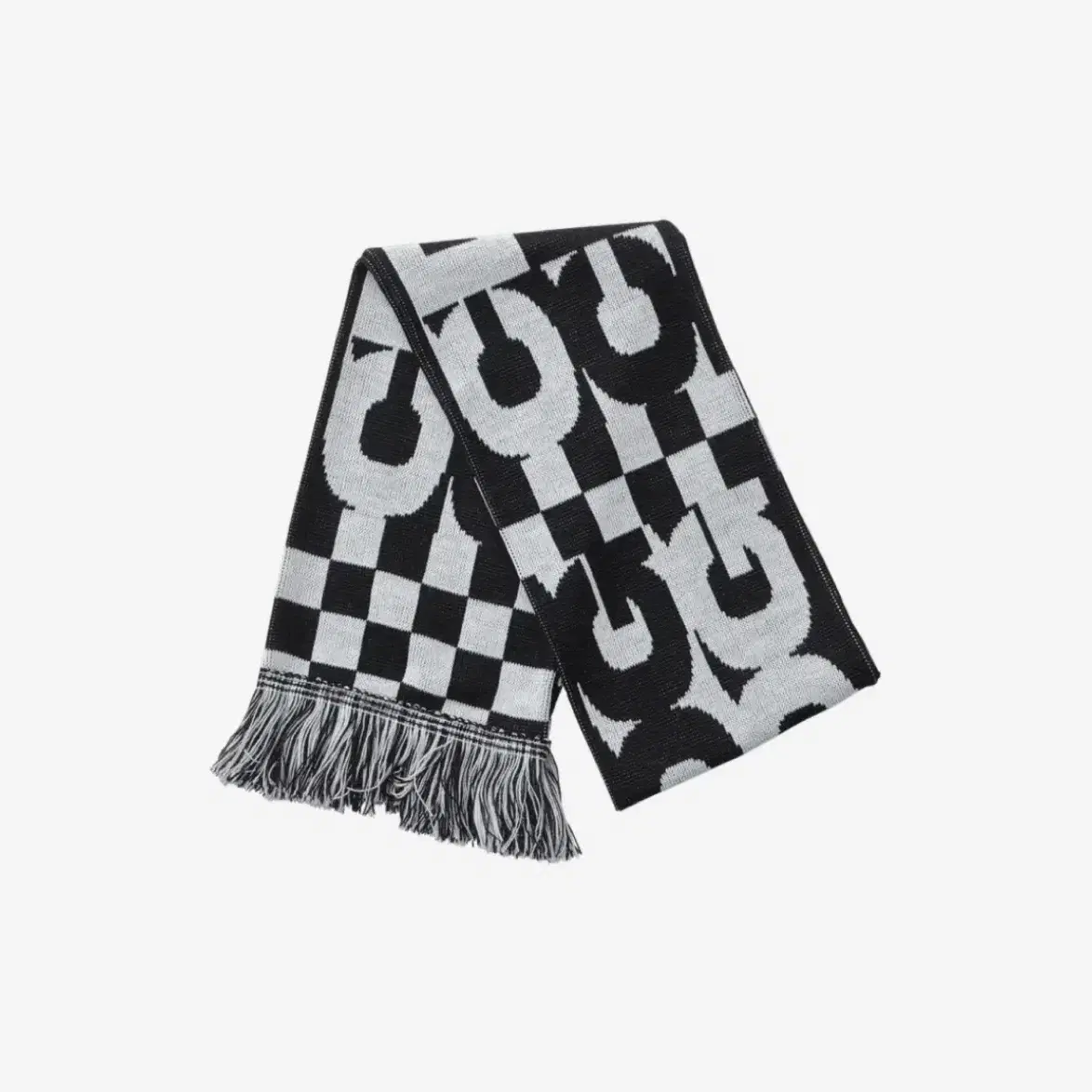 CDG Logo Check Scarf White Black