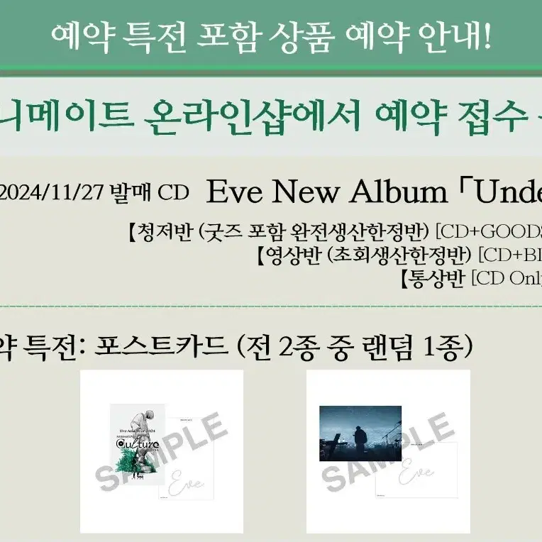 (구매) 이브 eve 언더블루 underblue 애니메이트 특전 구해요