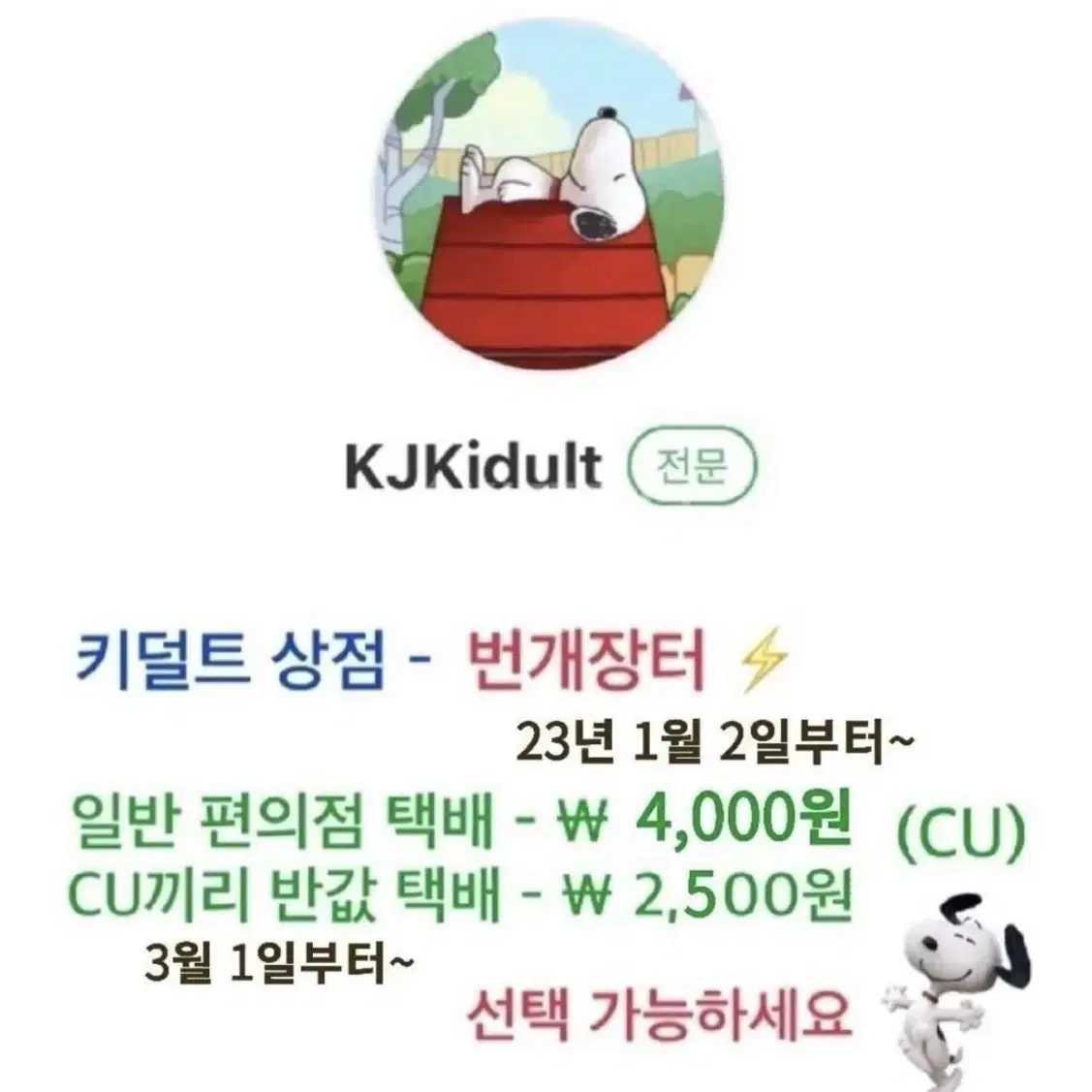 (KJKidult) 일요일 택배 접수예정~!