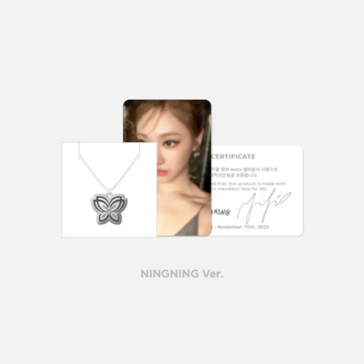 Aespa 2nd Anniversary ningning Necklace Set with Photo Card