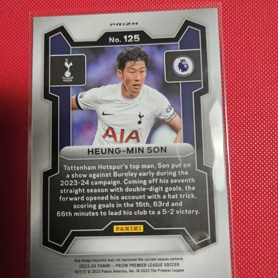 축구)손흥민 2023 Panini 레드 모자이크 프리즘 카드