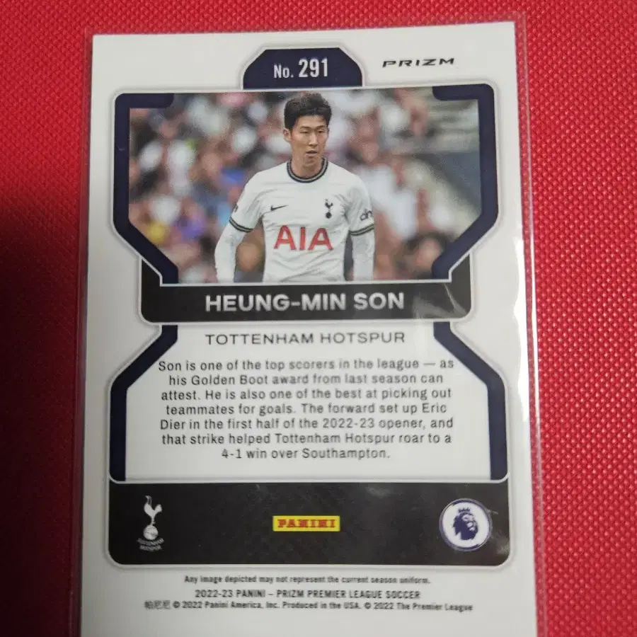 축구)손흥민 2022 Panini 실버 프리즘 카드