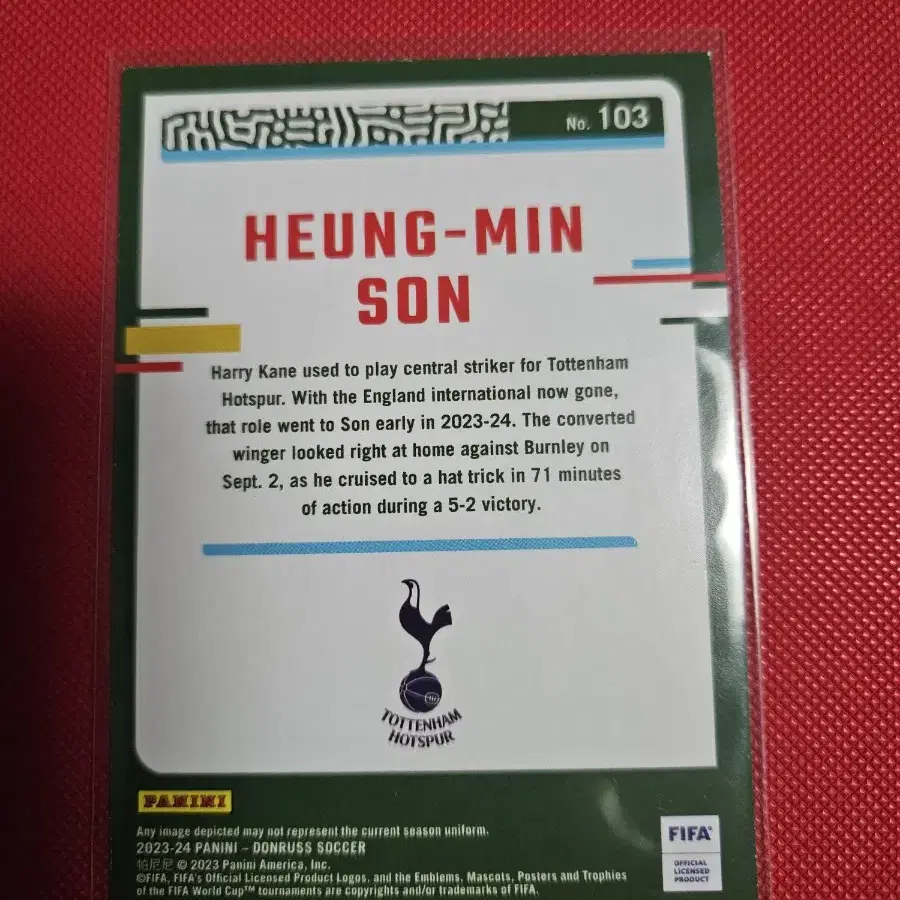 축구)손흥민 2023 Donruss 실버 카드