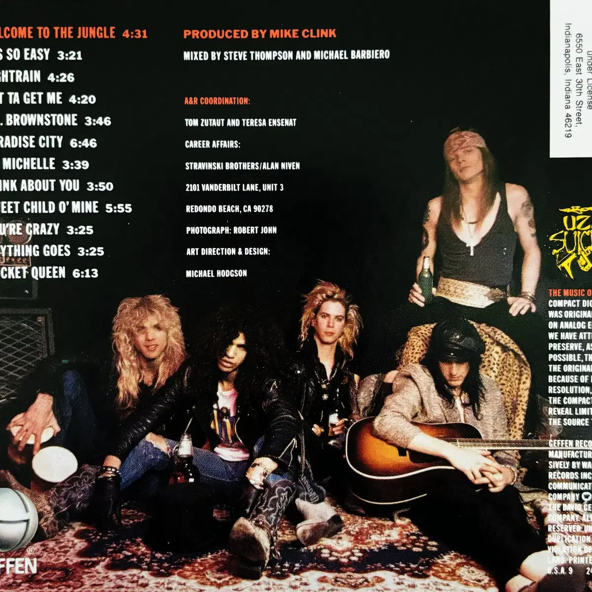 Guns N' Roses - Appetite (CD) 미국반 90 NM-