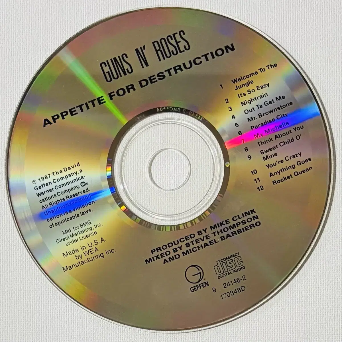 Guns N' Roses - Appetite (CD) 미국반 90 NM-