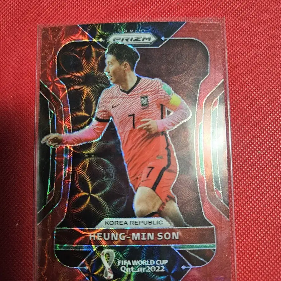 축구)손흥민 2022 Panini 레드 프리즘 카드