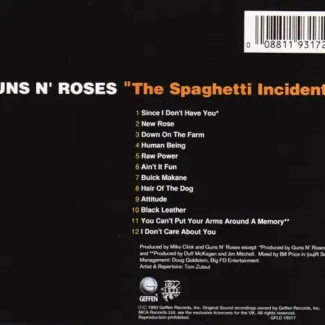 Guns N' Roses - Spaghetti (CD)영국반90s NM-