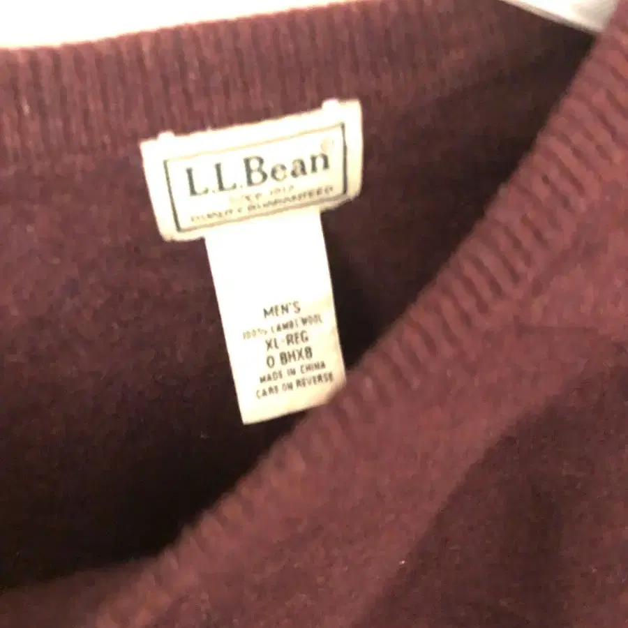 L.L Bean 와인색 니트